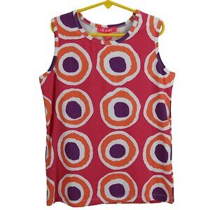 CR Kids Size 7 Girls Top Colorful Sleeveless Circle Pattern